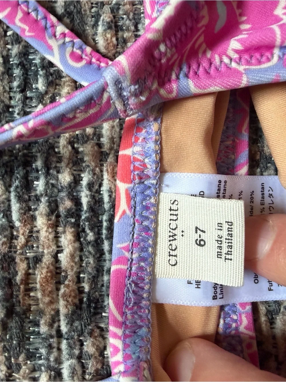 Crewcuts Pink and Lavender Floral Swim Top & Bottom Set